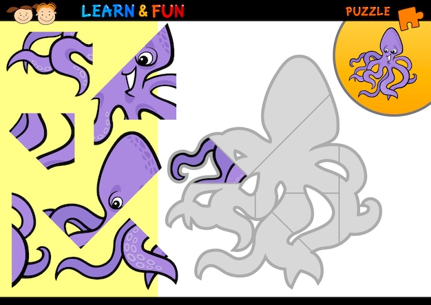 Cartoon octopus puzzelspel
