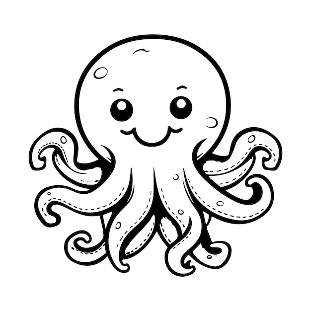 A cartoon octopus with a smiley face