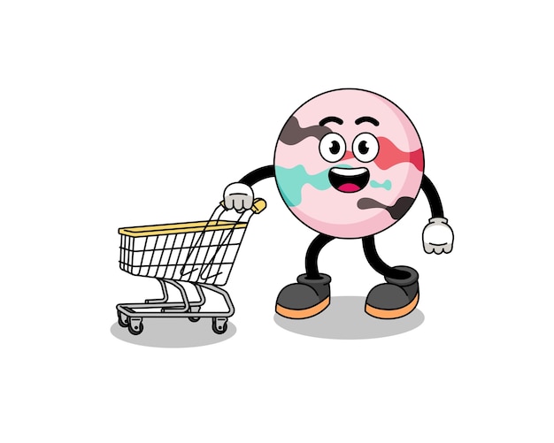 ショッピングカートのキャラクターデザインを保持しているバスボムの漫画