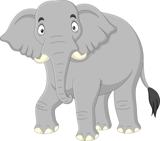 Cartoon olifant geïsoleerd op wit