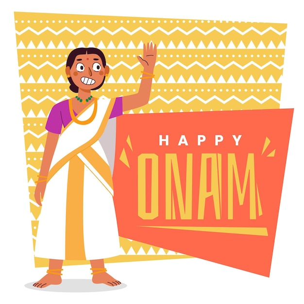 Cartoon onam illustration