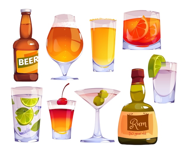 Vector cartoon ontwerp alcohol collectie