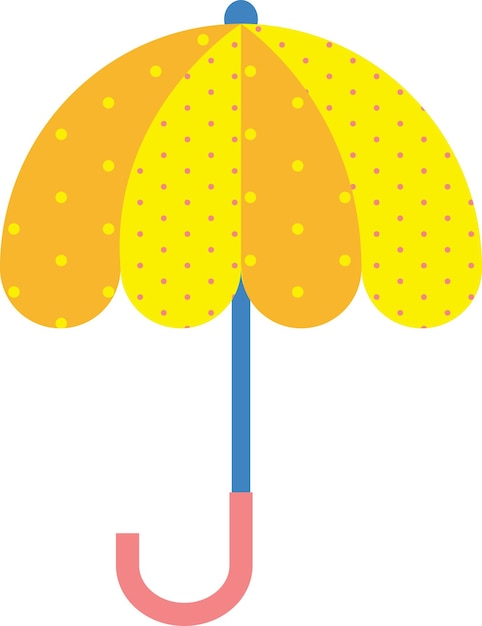 Вектор Мультфильм открытый зонт иллюстрация наклейка графический элемент карты искусства