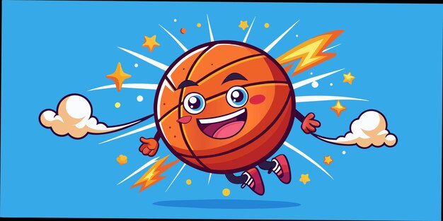 Vector a cartoon of a orange basketball with the words quot a quot on it