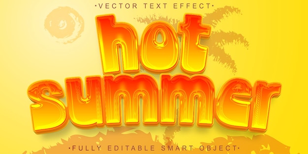 Cartoon Orange Hot Summer Vector Fully Editable Smart Object Text Effect