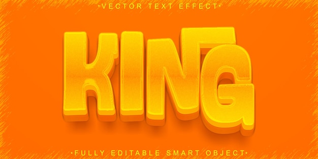 cartoon orange king vector fully editable smart object text effect