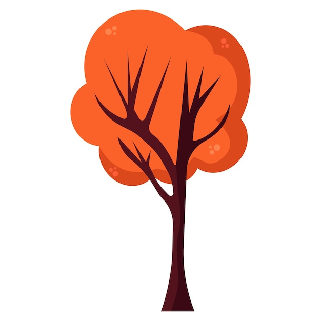 Cartoon orange tree Vector illustration