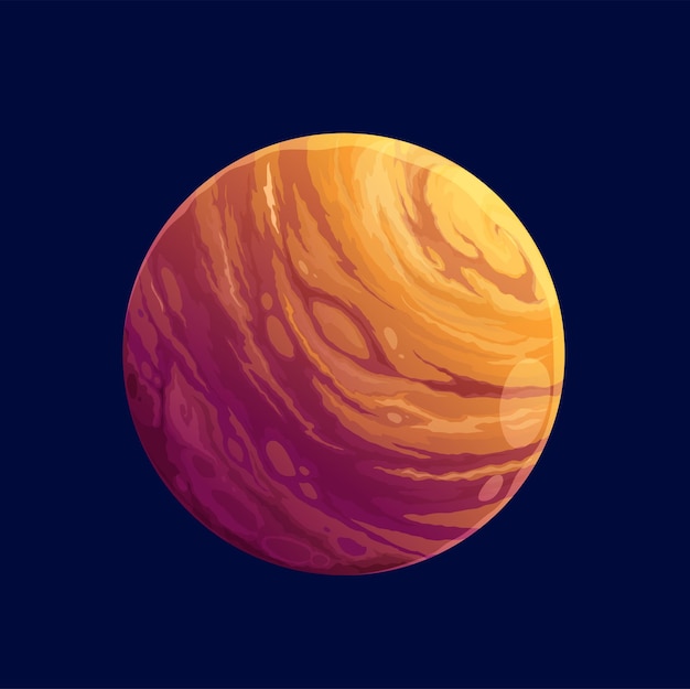 Vector cartoon oranje ruimte planeet fantasy galaxy spel