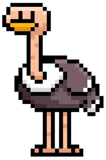 Cartoon ostrich Pixel design