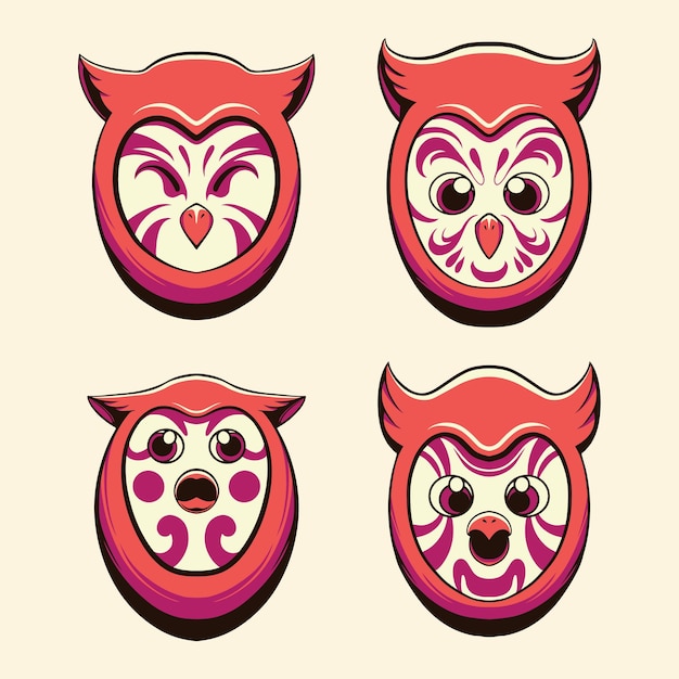 cartoon owl asset vector art