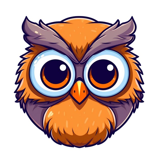 Vector cartoon owl face vector design