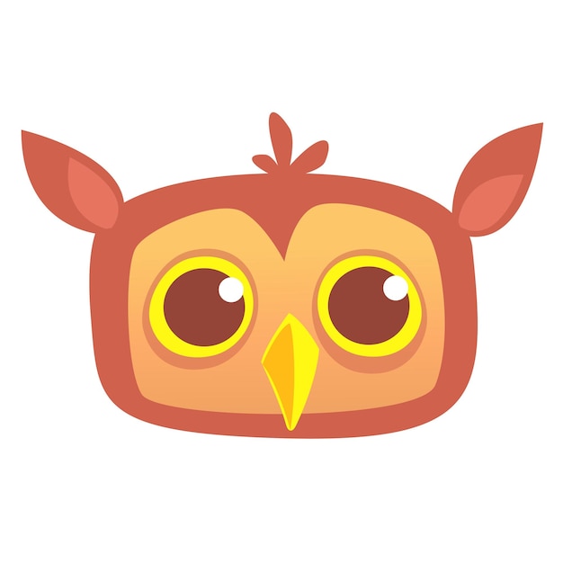 Cartoon owl head illustration. Vector