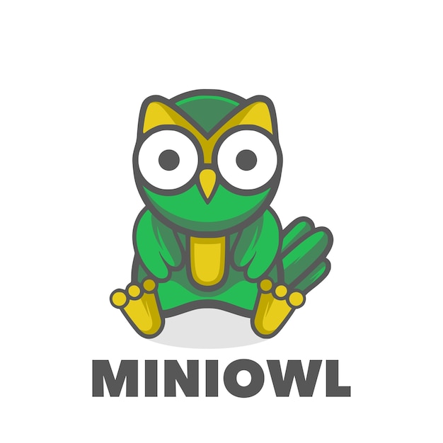 A cartoon owl with the word minifidd on it