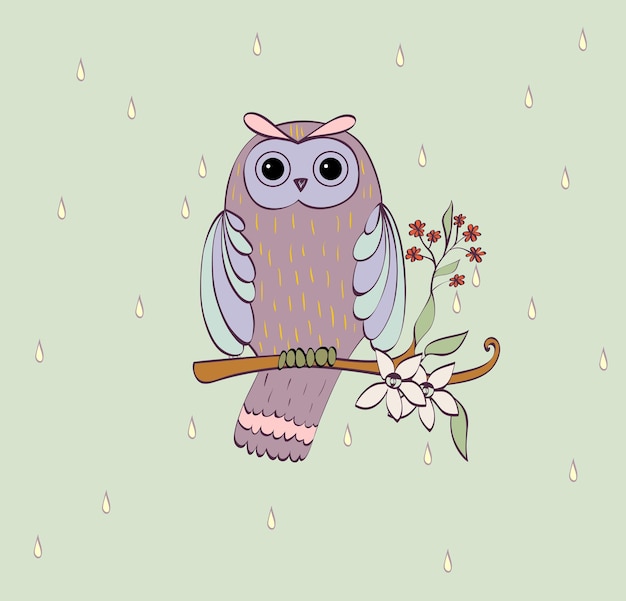 Vector cartoon owls