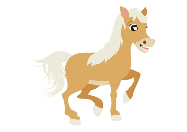 Cartoon paard Mooi lichtbruin paard