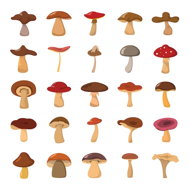 Cartoon paddestoelen vector illustratie set.