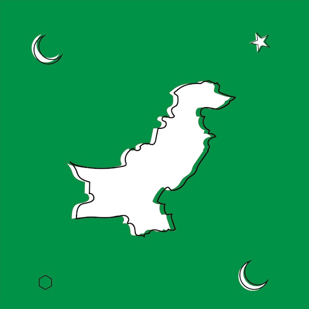 Vector cartoon pakistan map