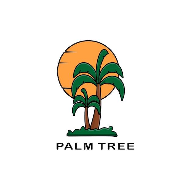 Cartoon palm tree illustration design