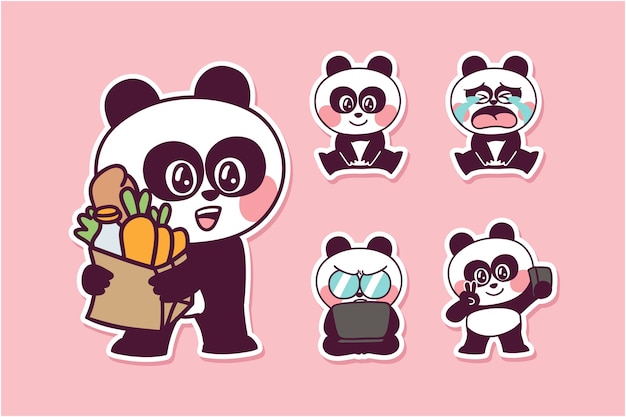 Cartoon panda illustratie