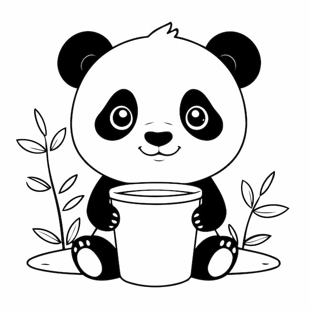 Vettore panda cartoni animati per libri per bambini