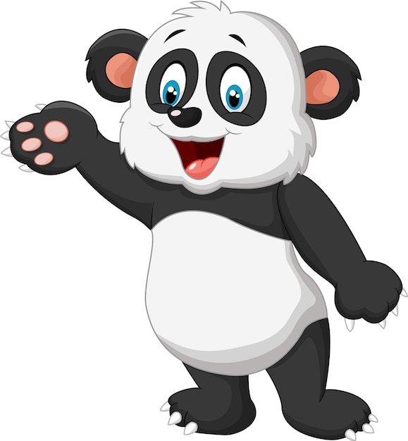 Cartoon panda presenteren