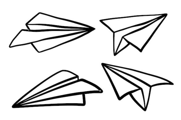 a cartoon paper airplane with a black outline and the words " flying " on the side.