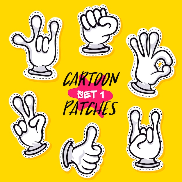 Cartoon patches with human hands