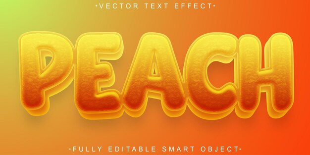 Cartoon Peach Vector Volledig bewerkbaar Smart Object Text Effect