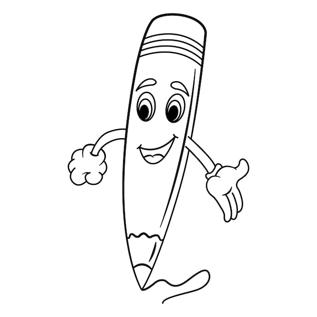 Cartoon Pencil for Coloring Page