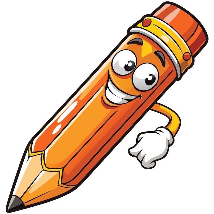 Vector cartoon pencil icon