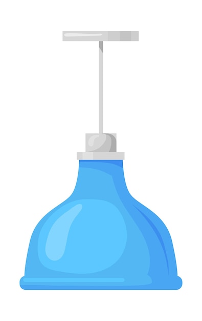 Cartoon pendant lamp. Blue chandelier, Illomination interior,graphic vector illustration