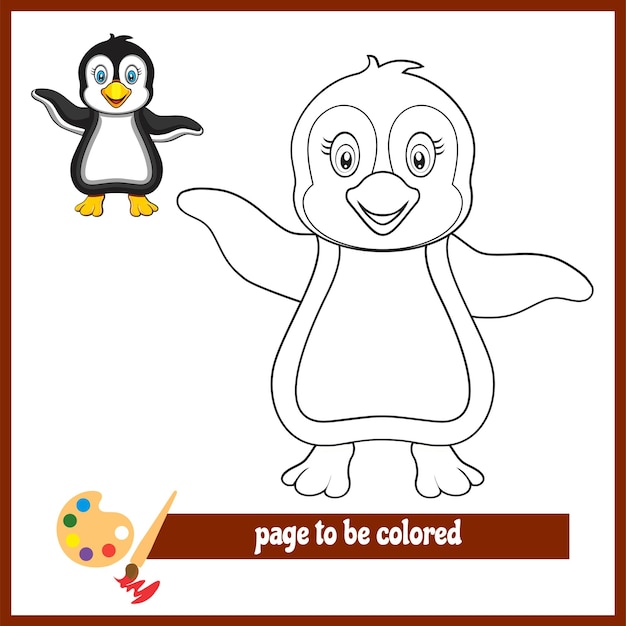 Cartoon penguin coloring pictures