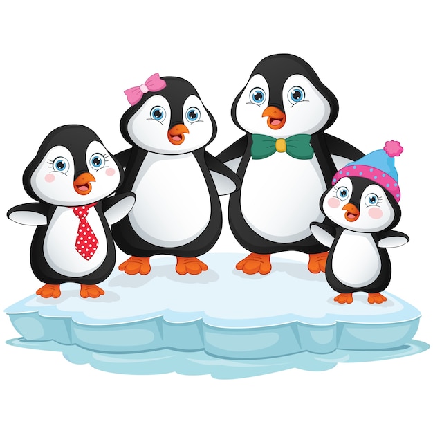 Cartoon Penguin familie