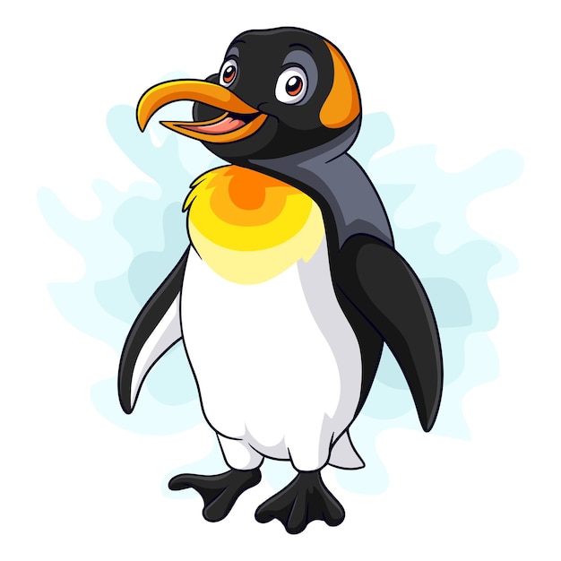 Cartoon penguin on white background