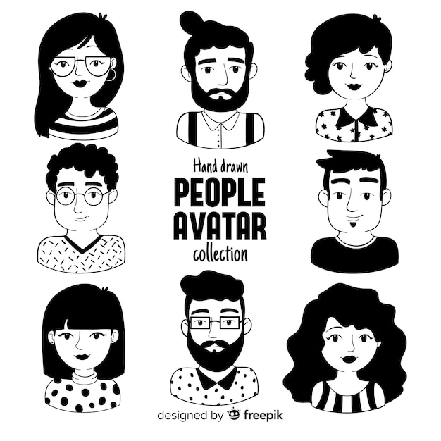 Vector cartoon people avatar collection