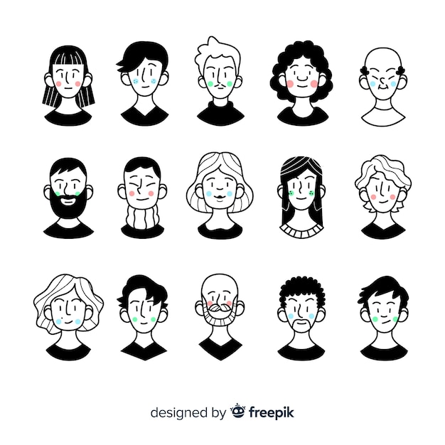 Cartoon people avatar pack