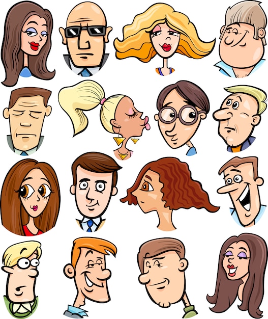 cartoon people characters faces