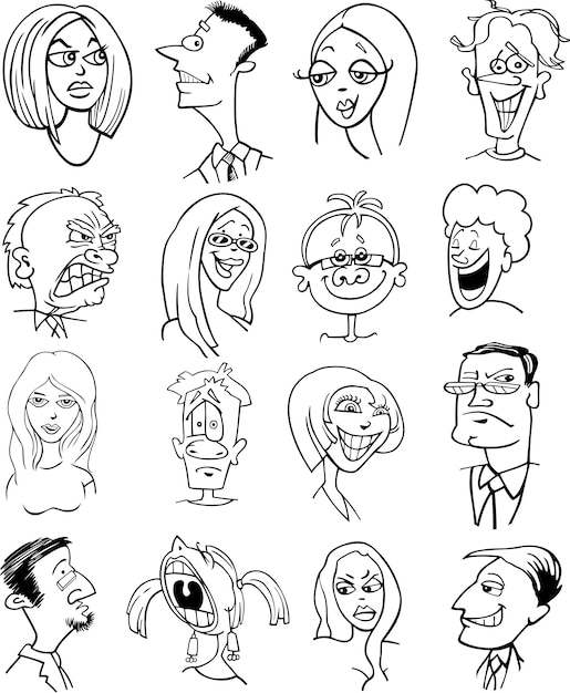 만화 사람들 캐릭터 얼굴
