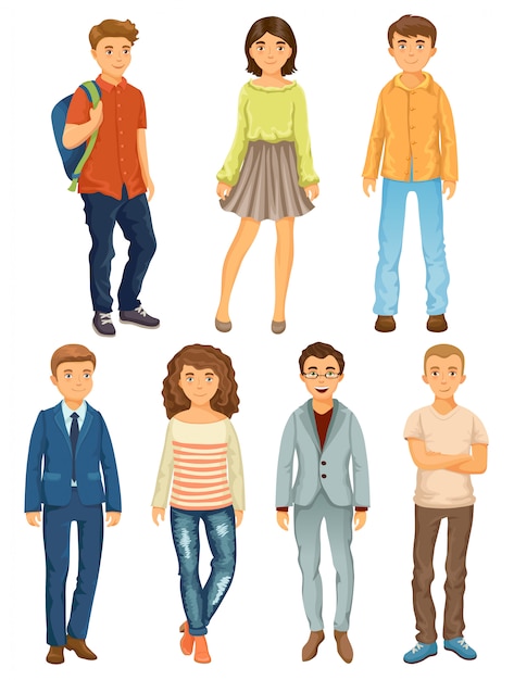 Vector cartoon people of different professions.