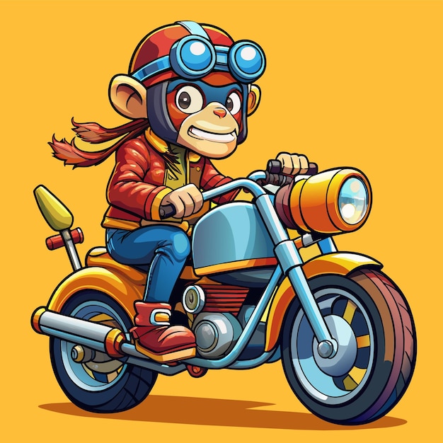 Vector a cartoon of a person on a motorcycle with a helmet and a helmet