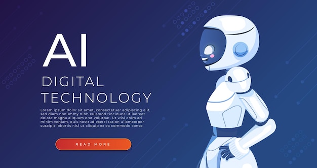 Cartoon personage robot vrouw AI Content Generator Chatbot technologie