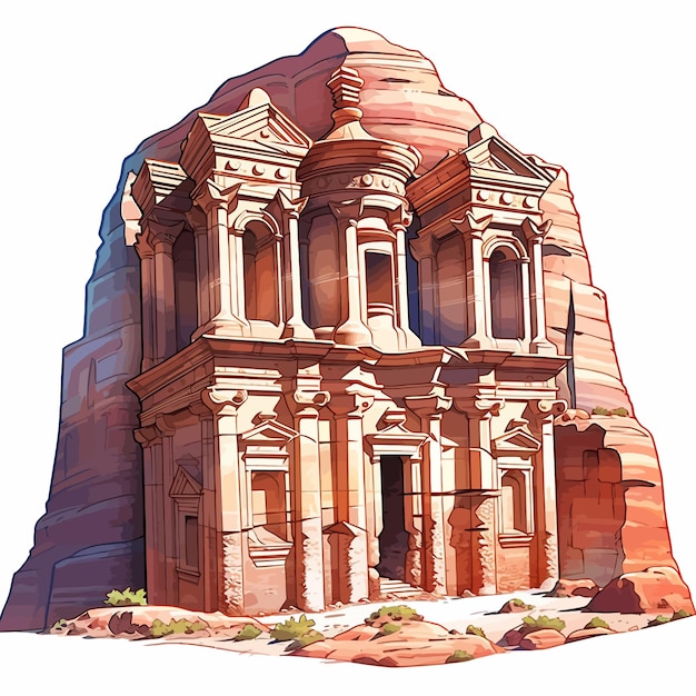 Vector cartoon petra jordan