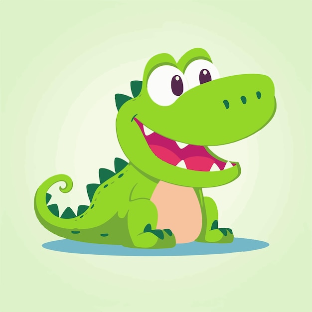 Cartoon picture of a green crocodile