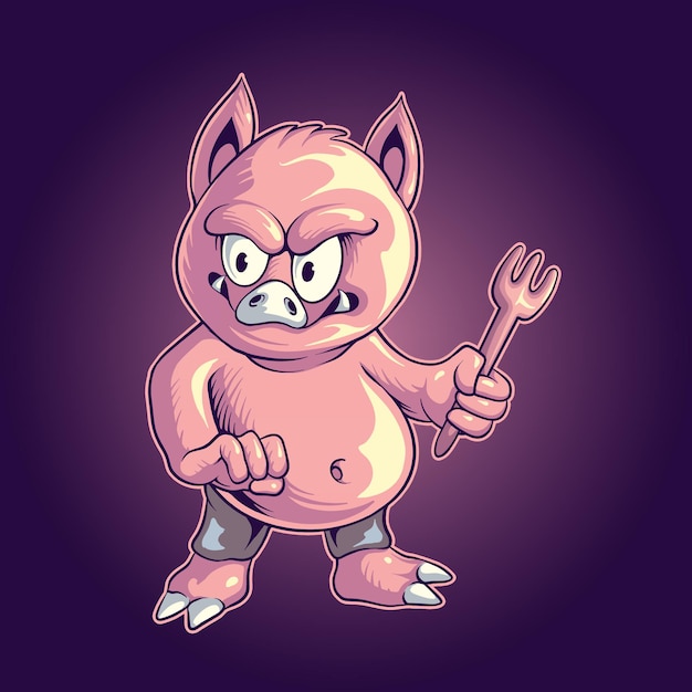 cartoon pig eater character