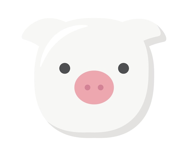 Cartoon pig face Vector illustration