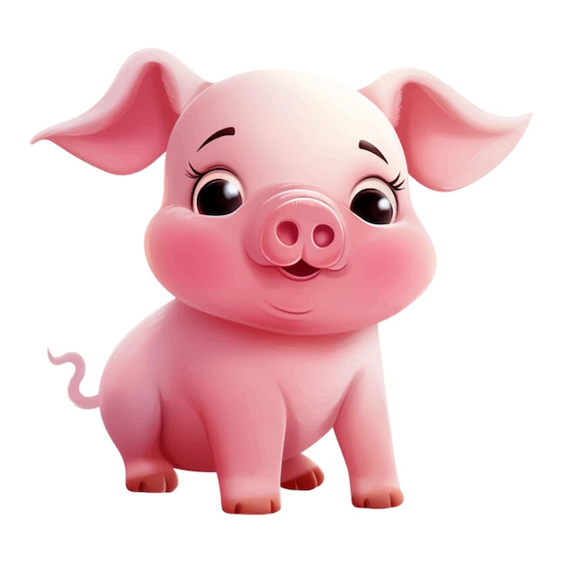 cartoon pig on white background