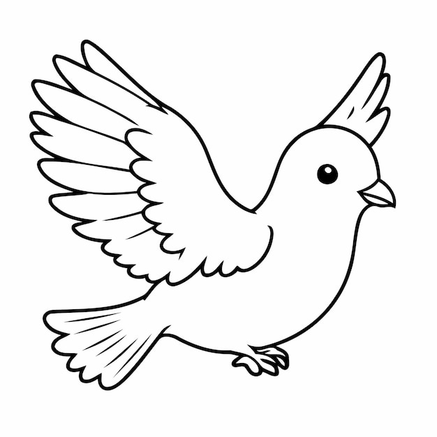 Cartoon pigeon drawing for children books