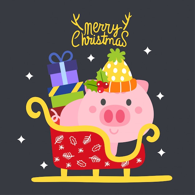 Vector cartoon pigs character