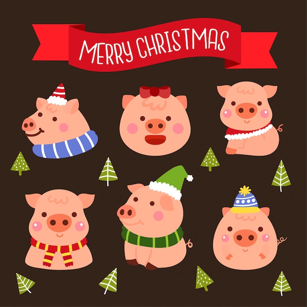 Cartoon pigs characters