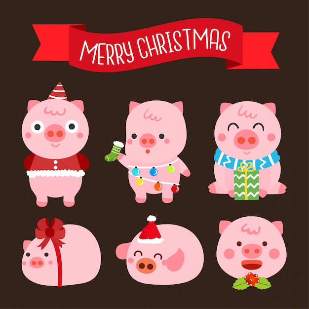 Cartoon pigs characters